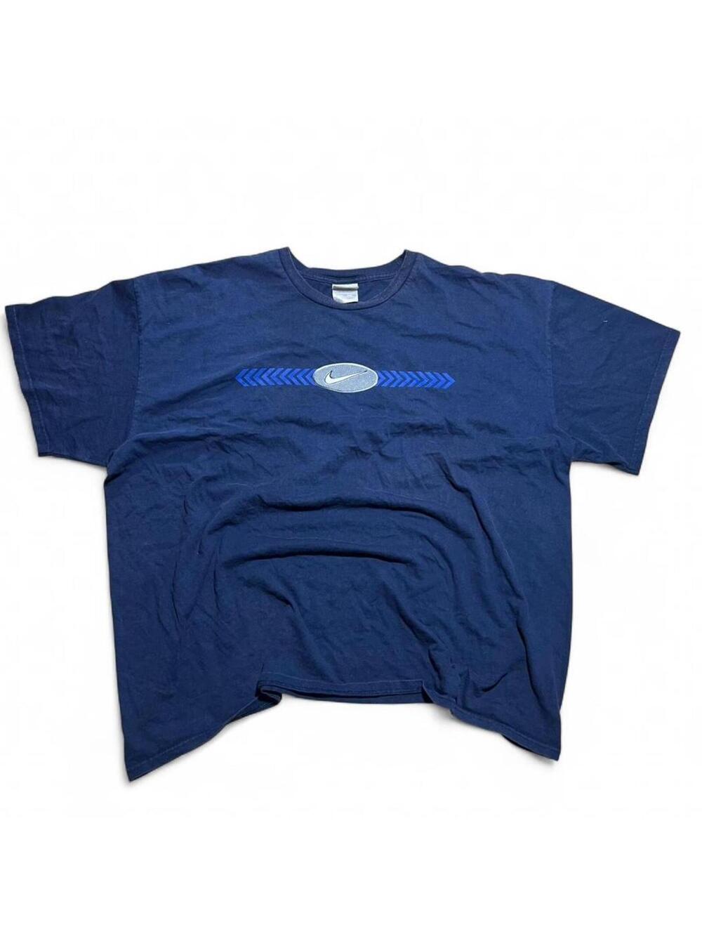 Vintage Y2K Faded Navy Nike Graphic T-Shirt Sz. 3XL 100% Cotton Skater 2000s